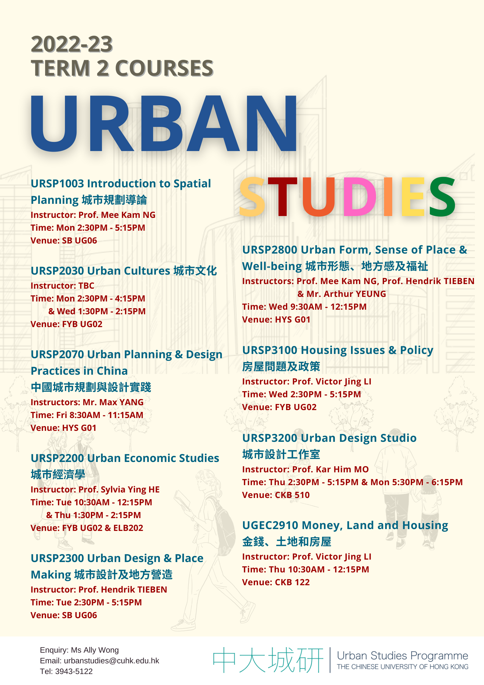 Ursp Courses Available In   Term 2   Urban Studies